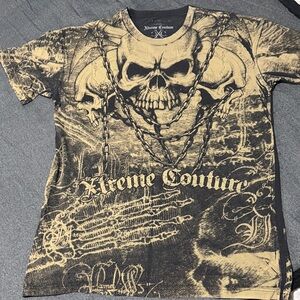 Xtreme Couture Men's Black and Tan Graphic Tee